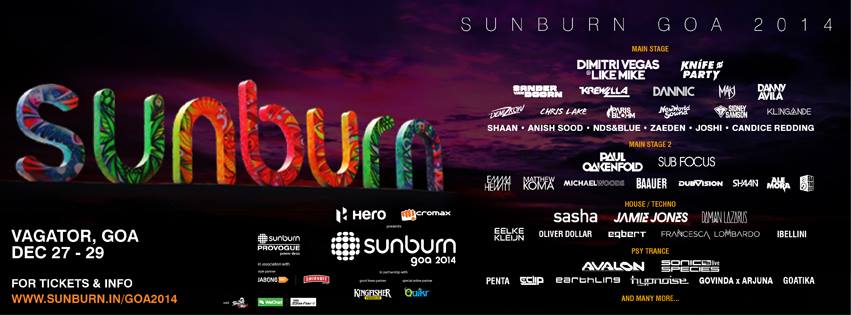 Sunburn 2014 line-up